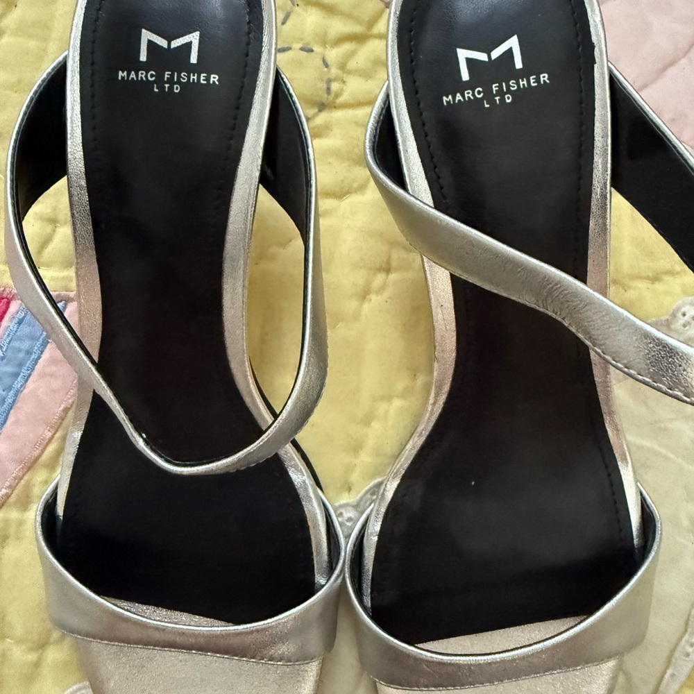 Marc Fisher Metallic Silver Sandals - Picture 5 of 5